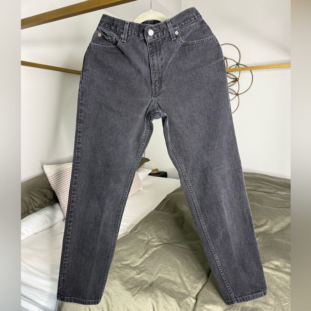 VINTAGE LEVI’S 550 BLACK JEANS 2001 Size 8 MIS M 100% Cotton Tapered Leg Y2K 90s